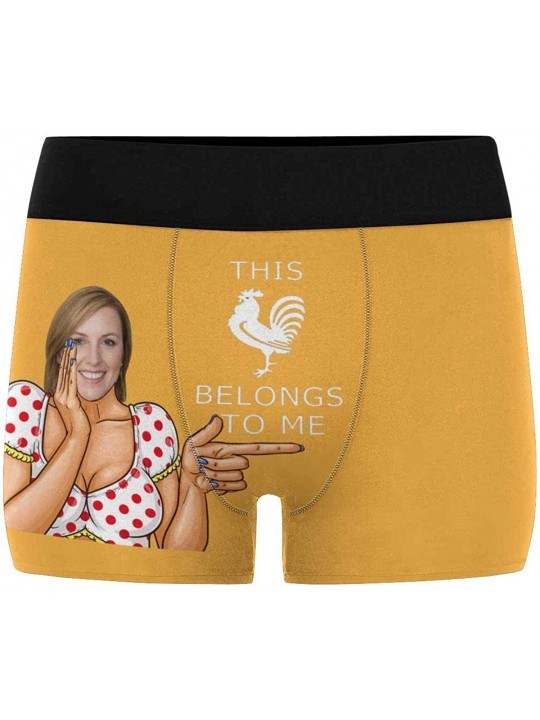 Boxer Briefs Personalized Your Face on Men's Boxer Briefs Underwear This Rooster Belongs to Me - Multi 2 - C119858RNWN $52.10
