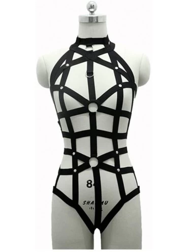 Garters & Garter Belts Harness Body Full Strappy Garter Sets Suspenders Cage Belts for Women - CH19E4DXOLO $48.17