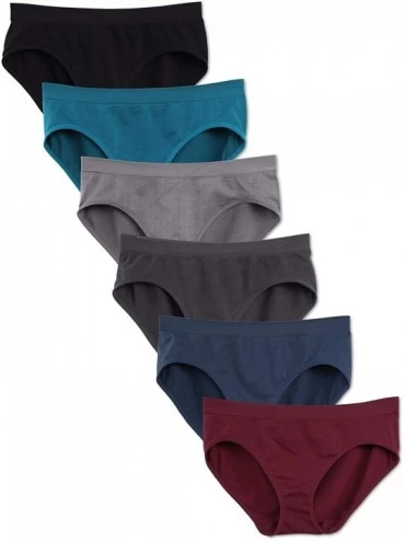 Panties 6 Pack Women's Hipster Brief Nylon Spandex Underwear - Winter - CC18NI433SE $44.87