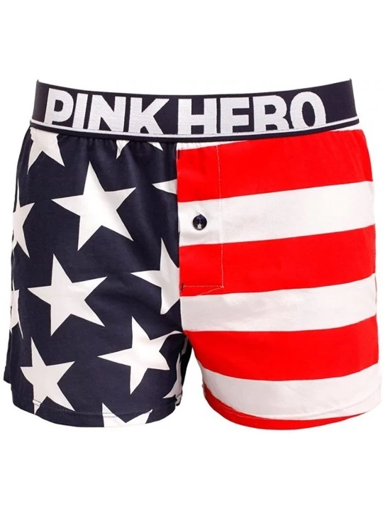 Boxers Pink Heroes Mens Boxer Underpants Knickers Sexy Print Briefs Shorts Underwear - Red - C318HXSM4X3 $14.83