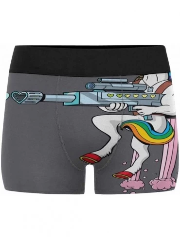 Boxer Briefs Custom Men's Boxer Briefs Unicorn Soldier Character Shooting Hearts with His Love Gun S - C018G7AWWRS $21.39