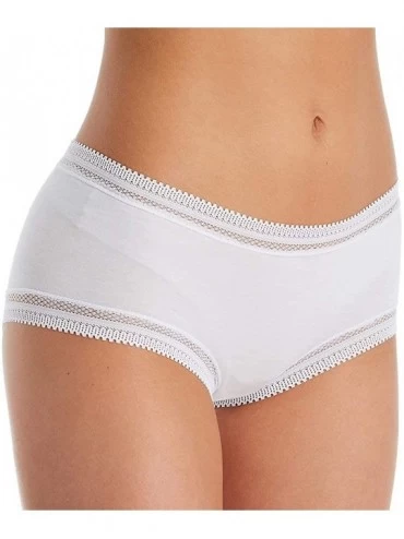 Panties Women's Pure Pima Girl Shorts with Lace PGS101 - White - CK18MEHK0RS $48.98