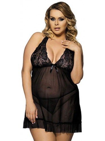 Slips Comfortable Alluring Five Colors Wome's V Neck Babydoll Lingerie Sexy Sleepwear - Black - CQ190NGG046 $41.86