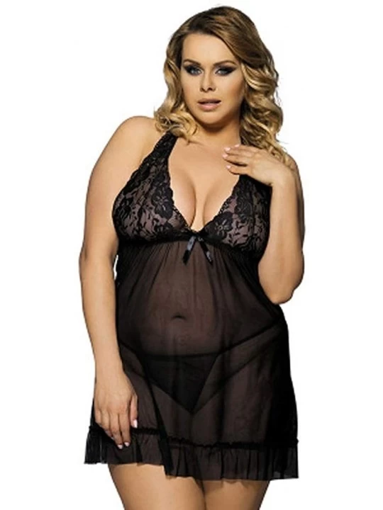 Slips Comfortable Alluring Five Colors Wome's V Neck Babydoll Lingerie Sexy Sleepwear - Black - CQ190NGG046 $19.03