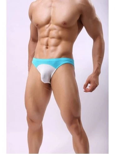Briefs Men's Sexy Micro Mesh Briefs Transparent Breathable Big Underwear Bikinis Briefs - Black Navy White Blue Green 5 Pack ...