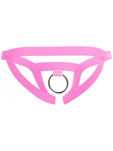 G-Strings & Thongs Men's Thong G-String- Men Hollow Out O Ring Comfort Underwear Jockstrap Sexy Lingerie Panties - Pink - C71...