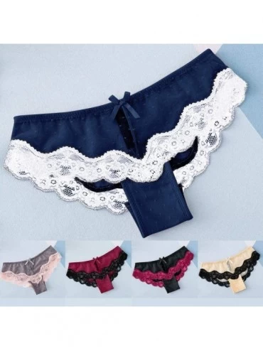 Panties Sexy Panties Womens Thong Underwear Bikini Underwear Seamless Bikini Pantise - Pink - C71962H0I66 $7.52