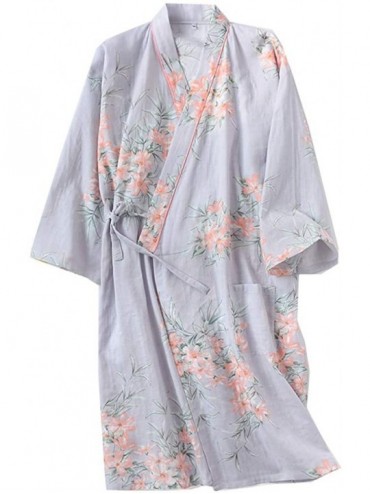 Robes Japanese Women's Robe Kimono Pajamas -Flowers - Multicolor68 - CL18SGRR5TQ $57.35