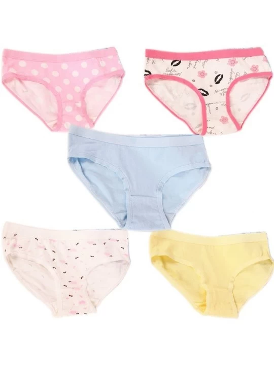 Panties Teen Girls Cotton Brief Underwear Candy Color Lingerie Panty Panties Set - 5 Pack Underwear Nr.b10 - C218CRE8TNS $18.53