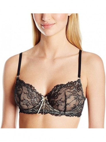 Bras Natural French Lace Underwire Bra H20-1166B - Black/Toasted Almond - CA12DQVOM4V $52.50