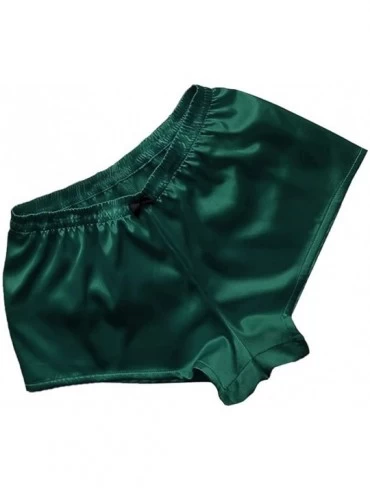 Sets Women Satin Lace V-Neck Camisole Bowknot Shorts Set Sleepwear Pajamas Lingerie - Green - CB195374TTC $12.83