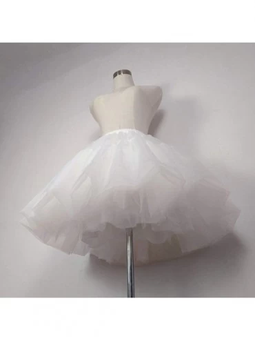 Slips White Lolita Underskirt Short Dress Petticoat Tulle Hoopless Underskirt - CB18A8TLSYX $25.74