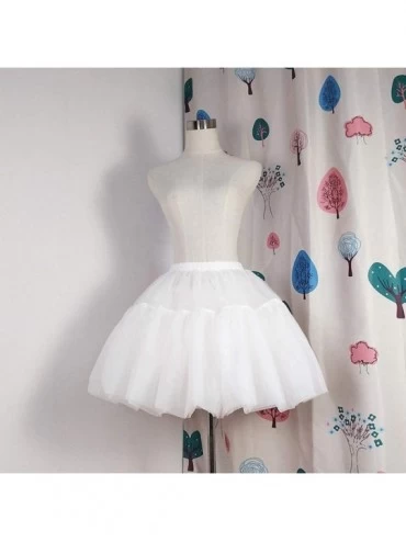 Slips White Lolita Underskirt Short Dress Petticoat Tulle Hoopless Underskirt - CB18A8TLSYX $25.74