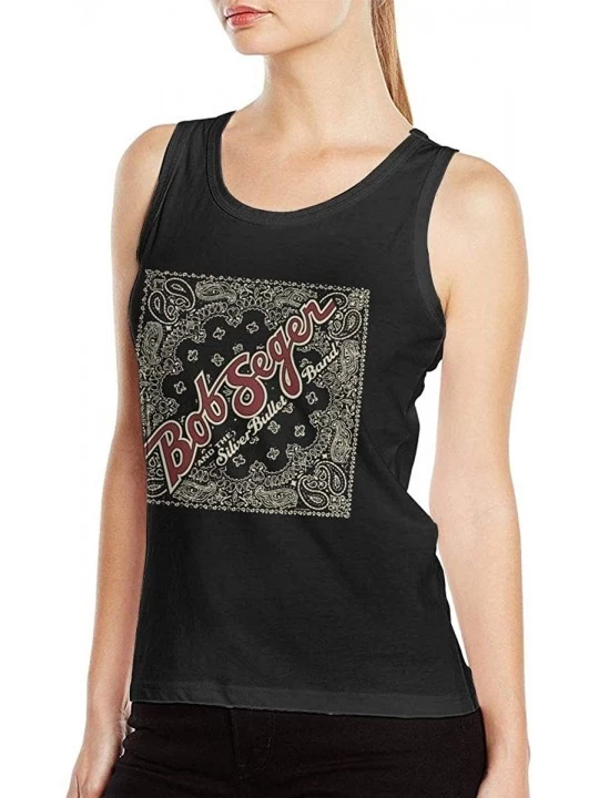 Camisoles & Tanks Bob Seger and The Silver Bullet Band Woman Sexy Tank Classic Fashion Vest T Shirts Black - Black - CN19DUCY...