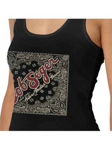 Camisoles & Tanks Bob Seger and The Silver Bullet Band Woman Sexy Tank Classic Fashion Vest T Shirts Black - Black - CN19DUCY...