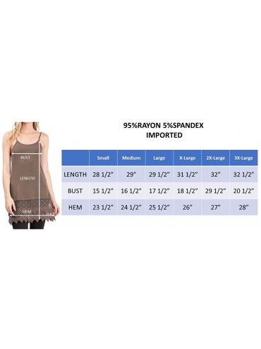 Slips Womens LACE Trim Solid Slip Extender with Adjustable Strap - Wine - CI1899GWD2R $43.44
