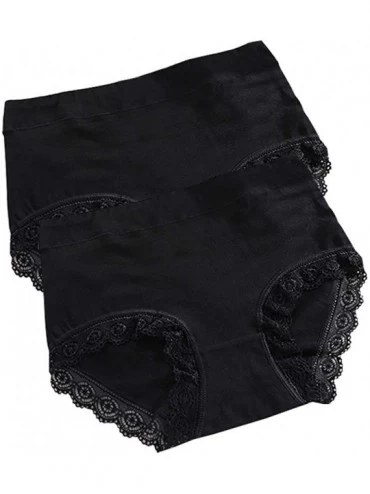 Panties Womens Lace Underwear-Soft Seamless Sexy Lace Underwear Briefs Underpants Panties for Women - 2 Black - CE18WUULWW3 $...