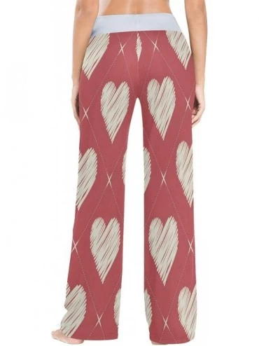 Bottoms Womens Pajama Lounge Pants Twinkle Hearts Love Red Wide Leg Casual Palazzo Pj Sleep Pants Girls - 3d Print 1 - CI19C9...