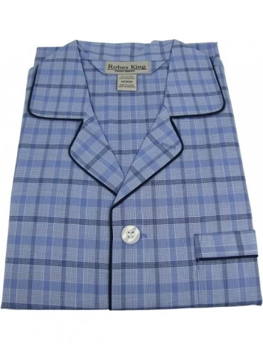 Sleep Sets Classical Sleepwear Men's Broadcloth Woven Pajama Set - Light Blue- (0154) - CQ12949ER6H $30.71