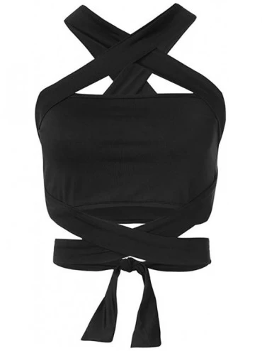 Accessories Lacing Tube Top Vest Tops Women's Wild Shoulder Tight Tube Top Underwear Strapless Bras MEEYA - Black - CJ18T2URG...