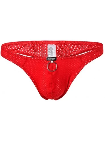 G-Strings & Thongs Sexy Men Thongs Underwear Breathable Hole Underwear Low Rise Pouch Jockstrap G-Strings Ice Silk T-Back Und...