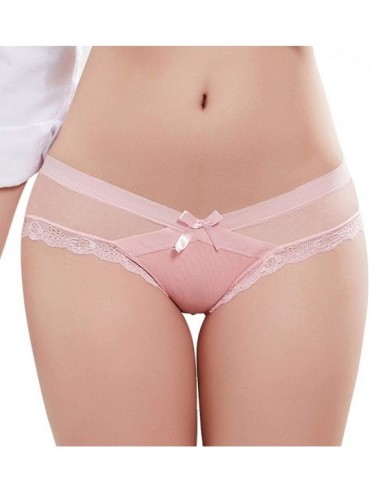 Thermal Underwear Fashion Delicate Women Translucent Underwear Sheer Lace Tank Lace Underpant - Pink - C7198SE84HE $21.60