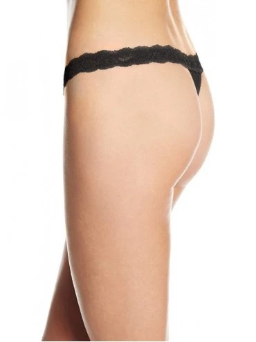 Panties Women's Lace G-String Panty - Black - CL192EAKU6O $22.03