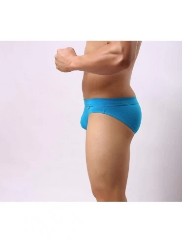 Briefs Men's Modal Bulge Briefs Sexy Low Rise Pouch Bikini Underwear 4 Pack - White-blue-yellow - CR18Y56H6LG $17.51