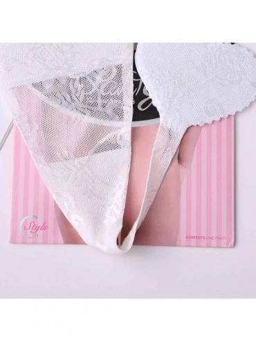 Bustiers & Corsets Women Sexy Lingerie Lace G-String Knickers Underwear Open Crotch Thongs Panties - White - C218SEG73RD $18.80
