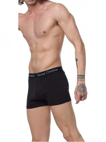 Boxer Briefs 6 Pack Men's Underwear Boxer Briefs Boxer Shorts Soft Cotton Trunks - Black - CW186GS85K8 $21.18
