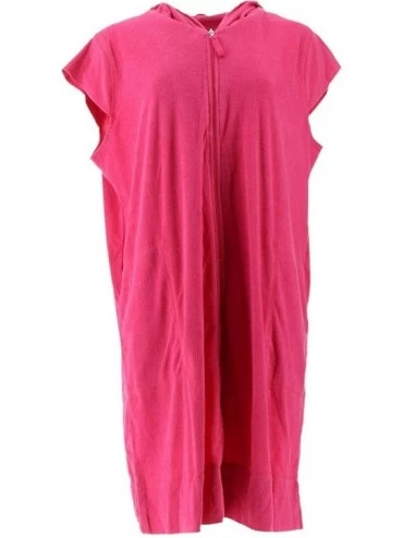 Nightgowns & Sleepshirts Baby Terry Zip-Up Hoodie Lounger A346780 - Fuchsia - CZ193XQ5UAG $25.40