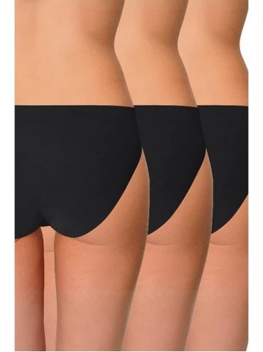 Panties Seamless Bikini Panties- Black + Nude - 6 Pack - CA185W28GAU $35.23
