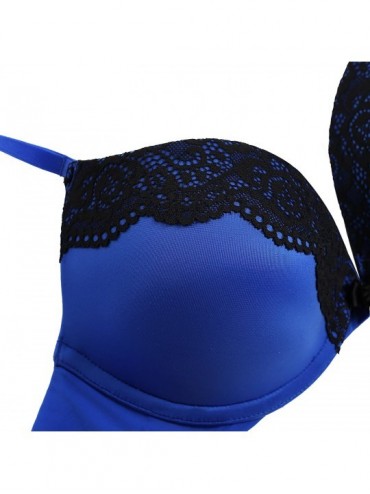 Bras Women's Memory Foam Comfort Underwire Contour T-Shirt Bra - Blue-1341 - C518EDSWAIX $28.35