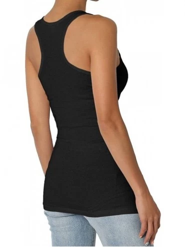 Camisoles & Tanks Soul Train Women's Fashion Round Neck Vests Polyester Pattern Vest Home Black - CC1985L2IYD $18.60