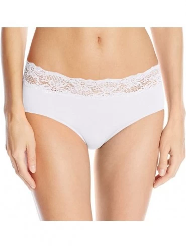 Panties Women's Seamless Panty with Lace - White - CT123PD7X0Z $27.94