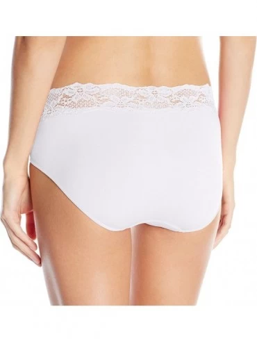 Panties Women's Seamless Panty with Lace - White - CT123PD7X0Z $18.37