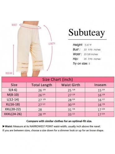 Slips Pettipants for Women Smooth Bloomer Pants Knee Length Split Slips - Beige - CT190YZLAH7 $17.22
