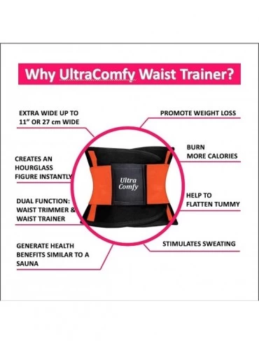 Shapewear Waist Trainer Waist Trimmer AB Belt Sweat Belt for Workout Corset Waist Shaper - Orange - CU18T92097R $14.48