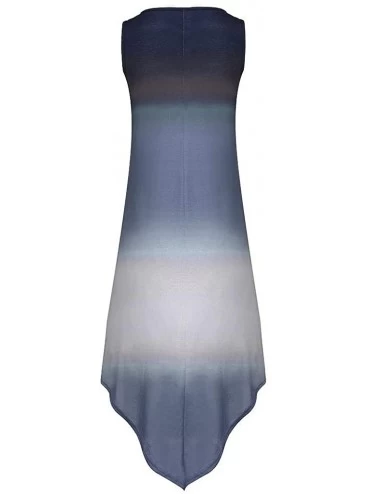 Nightgowns & Sleepshirts Irregular Tie Dye Sleeveless Lace Up Corset Bodice Handkerchief Hem Dress Summer Beach Sun Dress - 9...