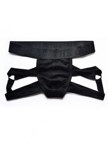 G-Strings & Thongs Man's Underwear Jockss Men Thongs Tanga Hombre Low-Rise Strings Homme Underpants Sexy - Black - C0198OT8OS...