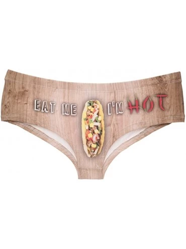Panties Foodie Boy Shorts Panties for Food Lovers - Sexy Funny Novelty Women's 3D Printed Cheeky Hipster Underwear - Hot Taco...