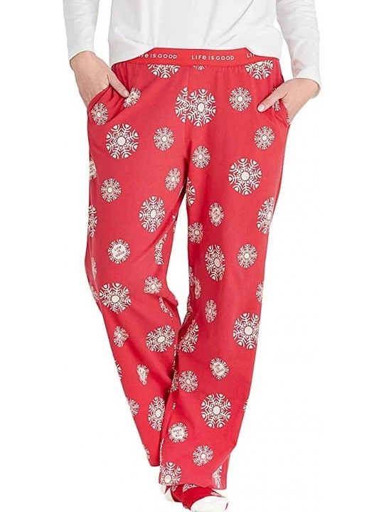 Bottoms Womens Womens Snuggle Up Sleep Pajama Bottoms H - Americana Red - CJ18NCHW7GT $16.44