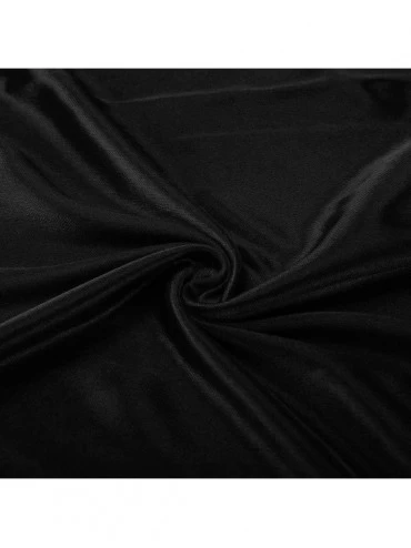 Garters & Garter Belts Women Lingerie Sexy Black Belt Silk Satin Kimono Robe Lace Bathrobe Sleepwear Pajamas - Black - CA1932...