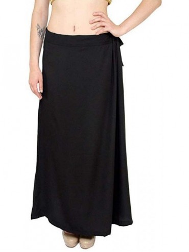Slips Saree Petticoat Underskirt Cotton Bollywood Indian Lining for Sari Gift for Women Apple Green - Black - C518YUKWKYO $41.52