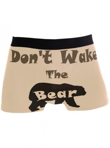 Boxer Briefs Mens No Ride-up Underwear Pit Bull Dog Boxer Briefs - Don't Wake the Bear - CW18Y58SKM3 $35.63