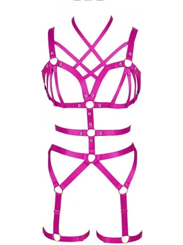 Garters & Garter Belts Full Body Harness Bra Women's Lingerie Set Punk Gothic Garter Plus Size Belt Festival Rave Photography...