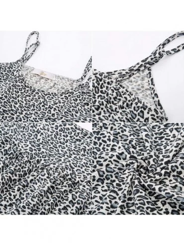 Nightgowns & Sleepshirts Sleepwear Leopard Sleep Dress Wrap Skirt Sexy Soft Chemises Nightgown - White Leopard - CT1948RH9DA ...