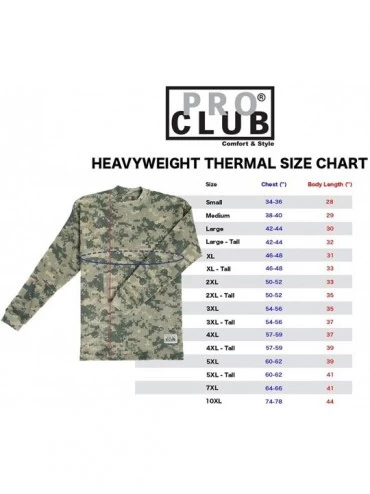 Thermal Underwear Men's Heavyweight Cotton Long Sleeve Thermal Top - Green Camo - CD12NVIRNNF $29.15