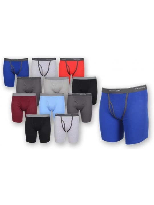 Boxer Briefs Men's Cotton Performance Boxer Briefs (12 Pack) - Assorted Colors - CE18O7IR5X6 $23.06