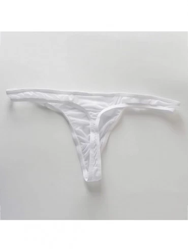 G-Strings & Thongs Men Underwear Thongs G Strings Ice Silk Soft Jocks Erotic Pouch Sissy Panties Tanga Mankini - Black - CX19...